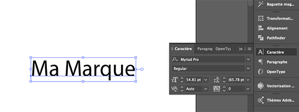 Utiliser l'outil Texte - comment créer un logo typographique avec illustrator