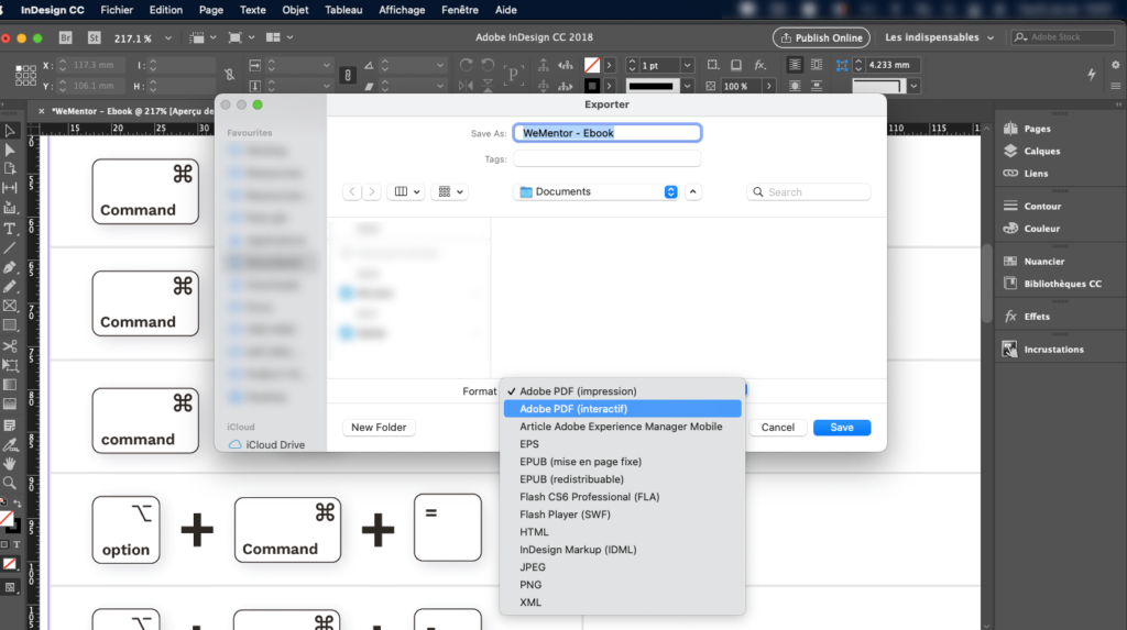 créer un Ebook avec InDesign - Export
